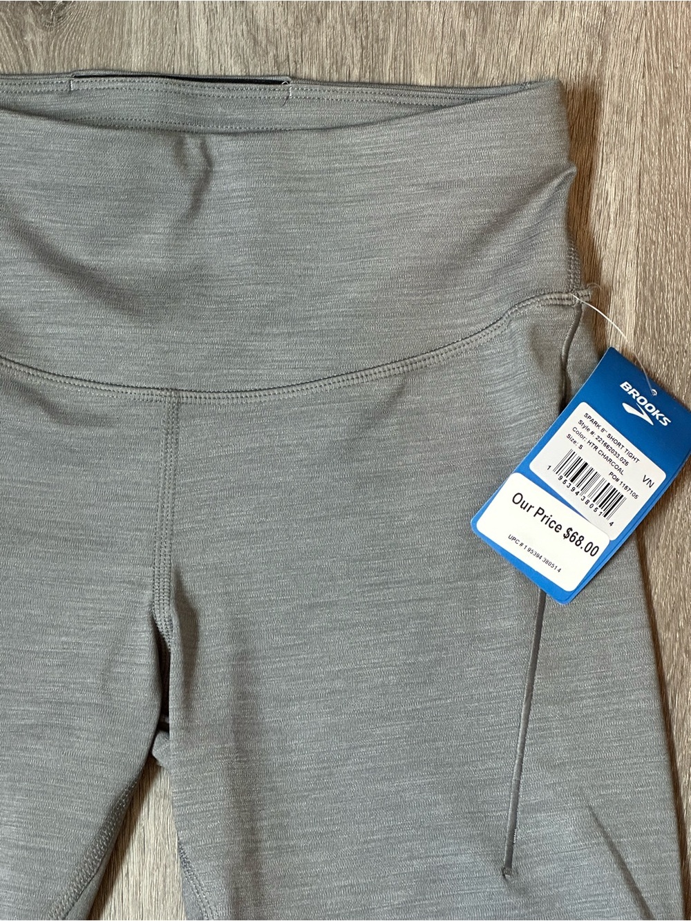 Brooks | Women's Size S | ‘Spark 8” Short Tight’ Heather Charcoal Shorts - NWT!